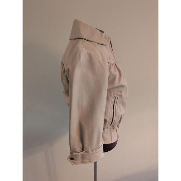 For Joseph XS Jacket Biker Luxury Cream Leather feminine Moto Fairy Whimsey - Picture 2 of 12